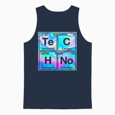 Techno Rave Periodic Table Electro Music Raver Festival Unisex Tank Top - Navy