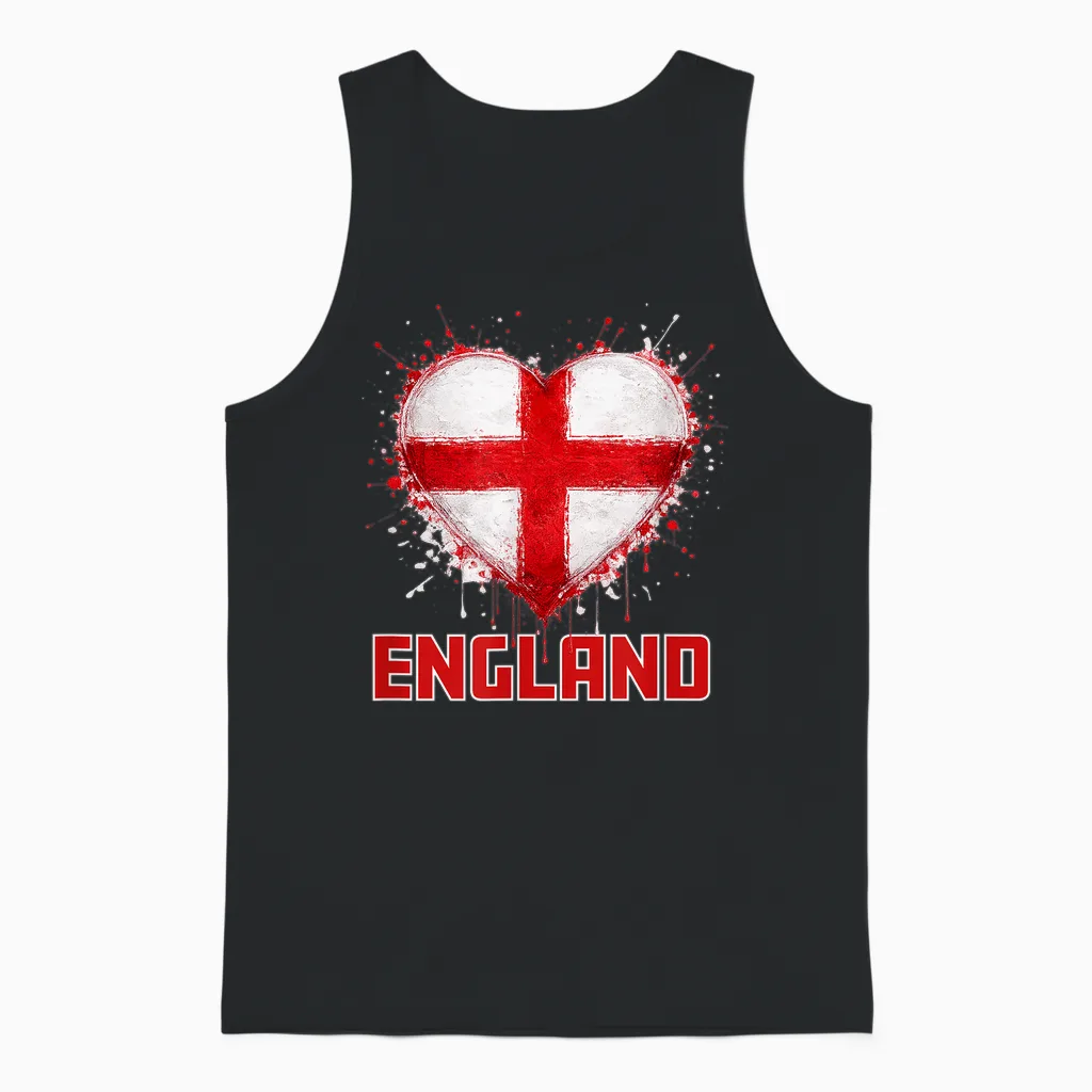 Fußball - England Herz Fan Wm 2026 Unisex Tank Top in Black