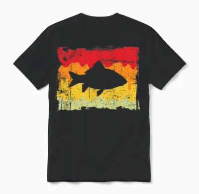 Fish Retro Unisex T-Shirt - Black