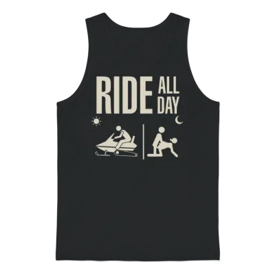 Funny Snowmobile Snowmobiling Unisex Tank Top - Black