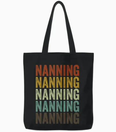 Nanning China Retro Vintage Tote Bags - Black