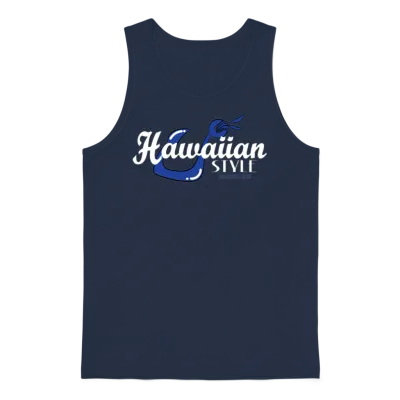 Fresh Hawaiian Style Tshirt Design Hawaiian Style Unisex Tank Top - Navy