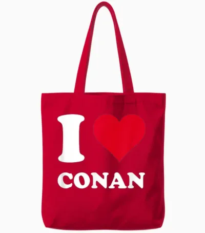 Red Heart I Love Conan Tote Bags - Red
