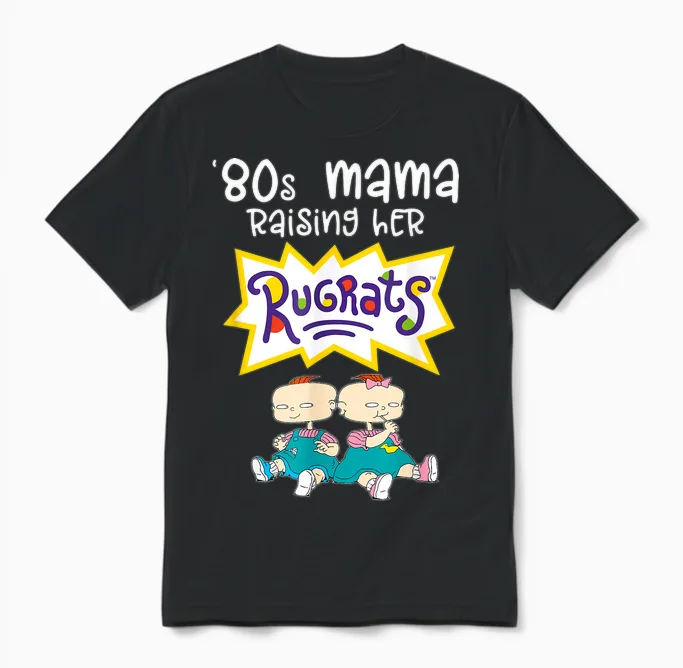 Mademark X Rugrats - 80s Mama Raising Her Rugrats - Phil & Lil Unisex T-Shirt in Black