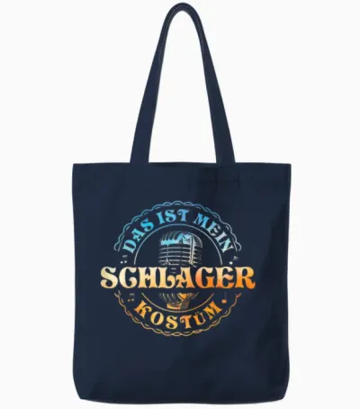 Das Ist Mein Schlager Costume T-Shirt, Black, S Tote Bags - Navy