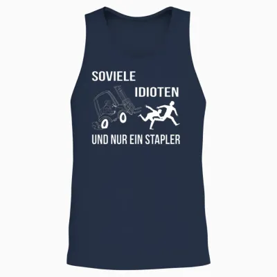 Warehouse Worker Forklift Operator Unisex Tank Top - Navy