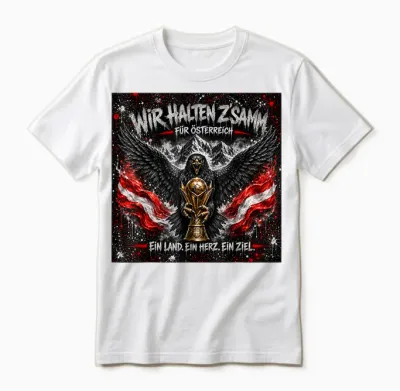 Wir Halten Z´samm Für österreich Ein Land Ein Herz Ein Ziel Unisex T-Shirt - White