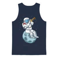Trumpet Astronaut for Trumpet and Jazz Musicians Unisex Tank Top - Navy – 1