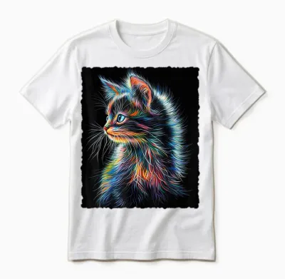 Süße Bunte Baby Katze Fantasy Kunst Unisex T-Shirt - White