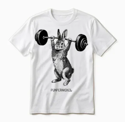 Osterhase Gewichtheben Pumpernickel Hase Gym Fitness Unisex T-Shirt - White