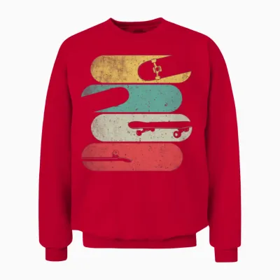 Retro Skateboard Unisex Sweatshirt - Red