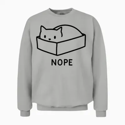 Nope Cat Unisex Sweatshirt - Ash