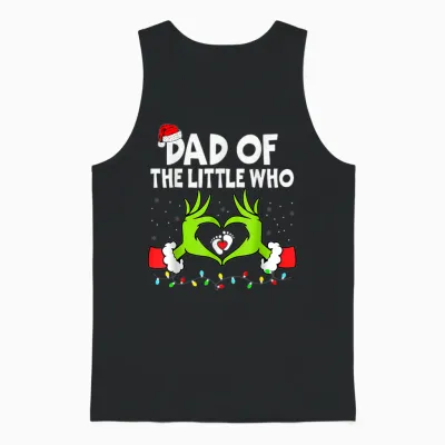 Dad of the Little Who Funny Christmas Pregnancy Announcement Unisex Tank Top - Black