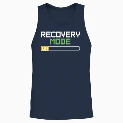 Recovery Mode on Get Well Gifts Funny Injury Unisex Tank Top - Navy