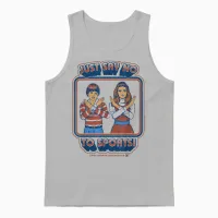 Say No to Sports Sarcastic Retro Vintage Funny Adult Humor Unisex Tank Top in Ash - 1
