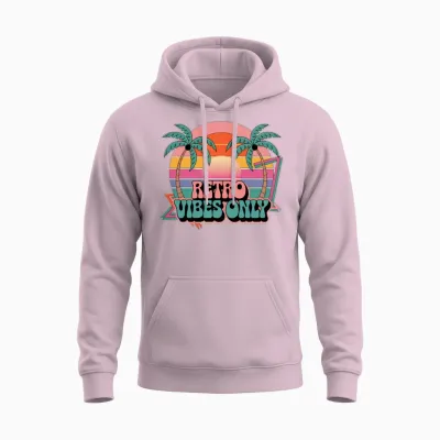 Vintage Retro Art Unisex Hoodie - Light Pink