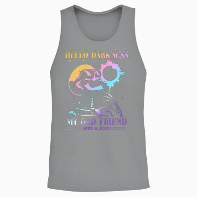Skull Moon Hello Darkness Retro Design Unisex Tank Top - Sport Grey