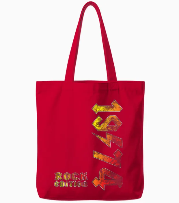 Geburtstag Rock Edition 1974 Tote Bags in Red
