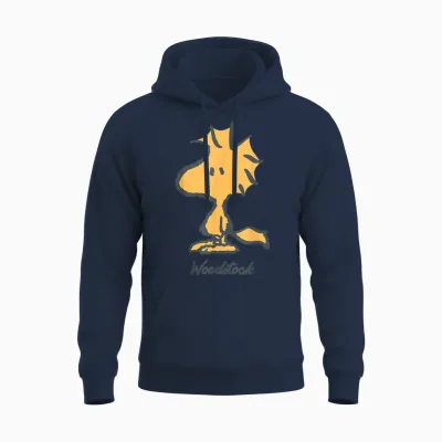 Peanuts - Woodstock Oversized T-Shirt, Black, S Unisex Hoodie - Navy
