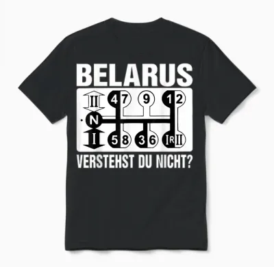 Tractor T-Shirt with Belarus Understst Du Nicht?, Black, S Unisex T-Shirt - Black