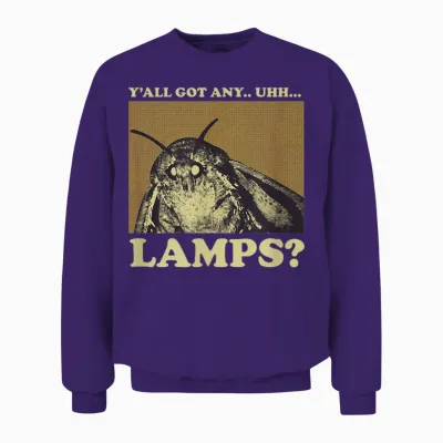 Y'all Got Any Lamps Moth Meme Lamp Shirt for Men Women Unisex Sweatshirt - Purple