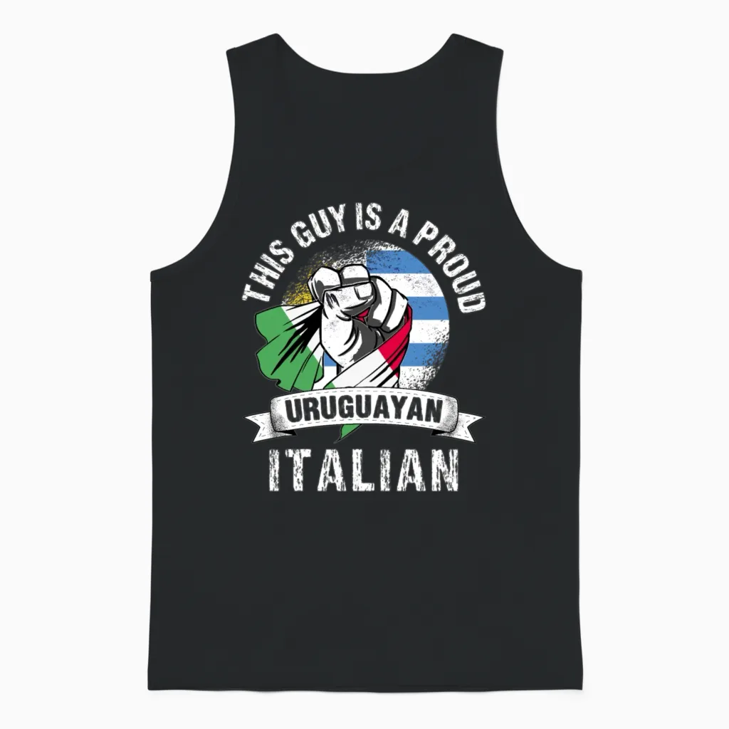 Uruguay Flag Italy Grown Men Boys Guy Citizen Unisex Tank Top in Black