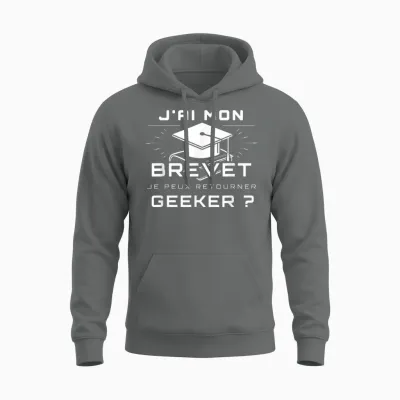 J'ai Mon Brevet Je Peux Retourner Jouer | Humour Diplômés Unisex Hoodie - Graphite Heather