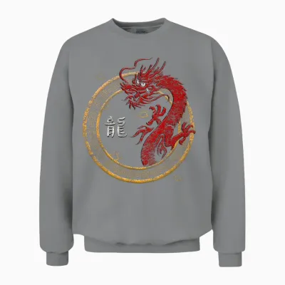 Chinesischer Drache China Fan Chinesisches Zeichen Symbole Unisex Sweatshirt - Sport Grey