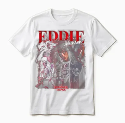 Stranger Things Eddie Boyfriend Officially Licensed Unisex T-Shirt - White