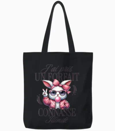 I Took an Unlimited Connasse Package – Woman Character Tote Bags - Black