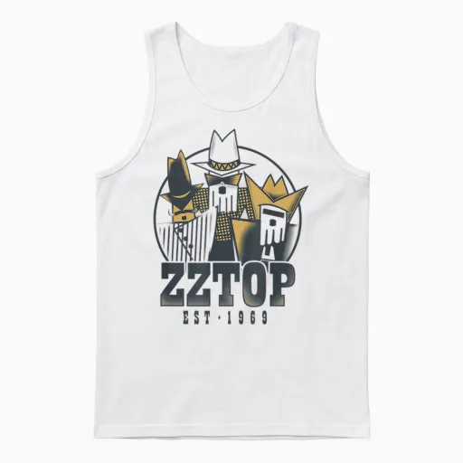 Zz Top Tres Hombres Tour Unisex Tank Top in White