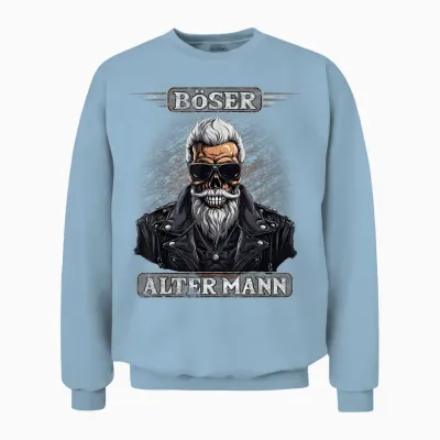 Böser Alter Mann Herren Motorrad Biker Sarkasmus Unisex Sweatshirt - Light Blue