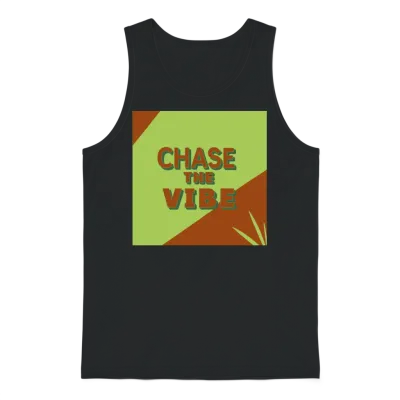 Chase the Vibe Retro Tropics Unisex Tank Top - Black