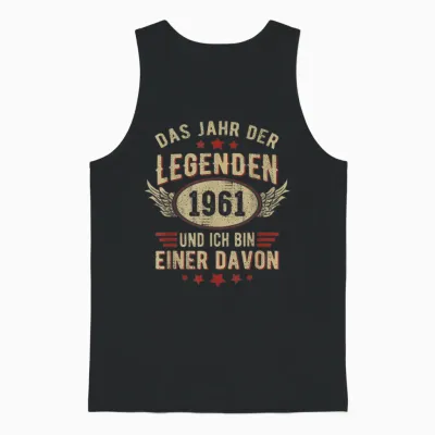 1961 Jahr Der Legenden Jahrgang 1961 Geburtstag Retro Unisex Tank Top - Black