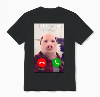 Meme Funny Genz by John Pork T-Shirt, Black, S Unisex T-Shirt - Black