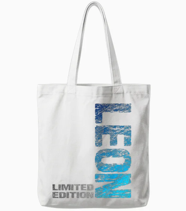 Leon Name First Name Boy Man Birthday T-Shirt, Black Tote Bags in White