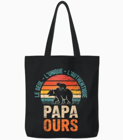 Dad Bear the Unique Authentic Funny Father's Day Gift Tote Bags - Black