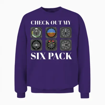 Funny Pilot Six Pack Aviation Flight Simulation Unisex Sweatshirt - Purple