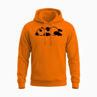Cute Lying Panda Bear Unisex Hoodie - Safety Orange