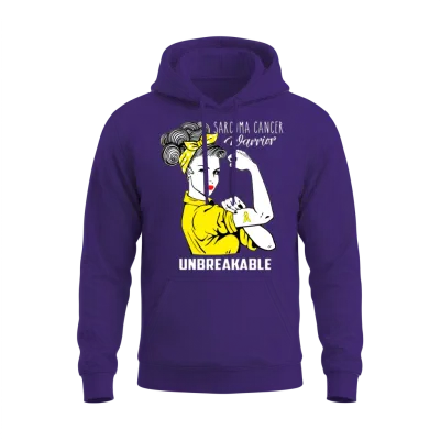 Sarcoma Cancer Warrior Unbreakable Awareness Unisex Hoodie - Purple