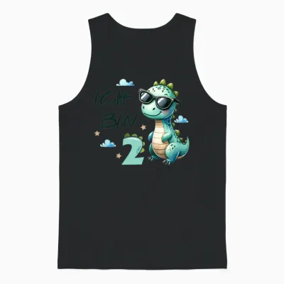 2 Geburtstag Junge Mädchen Geschenke 2 Jahre Alt Cooler Dino Unisex Tank Top - Black