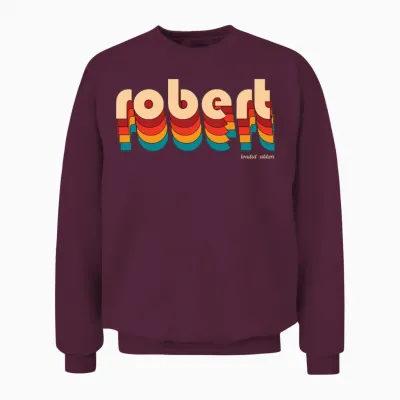 Retro Robert Name Unisex Sweatshirt - Maroon