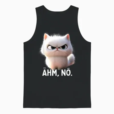 Ehm Nö Cat No Lazy Sloth Neinsagen Nö Cat T-Shirt, Black Unisex Tank Top - Black