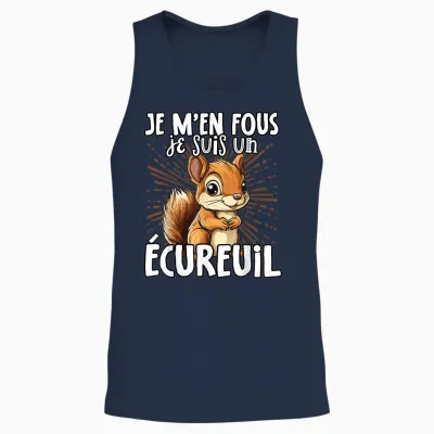 Je M'en Fous Je Suis Un Squirrel - ésquirrel Cute T-Shirt, Black, S Unisex Tank Top - Navy