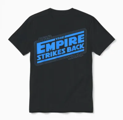 Star Wars Classic Logo: Empire Strikes Back T-Shirt, Black, S Unisex T-Shirt - Black