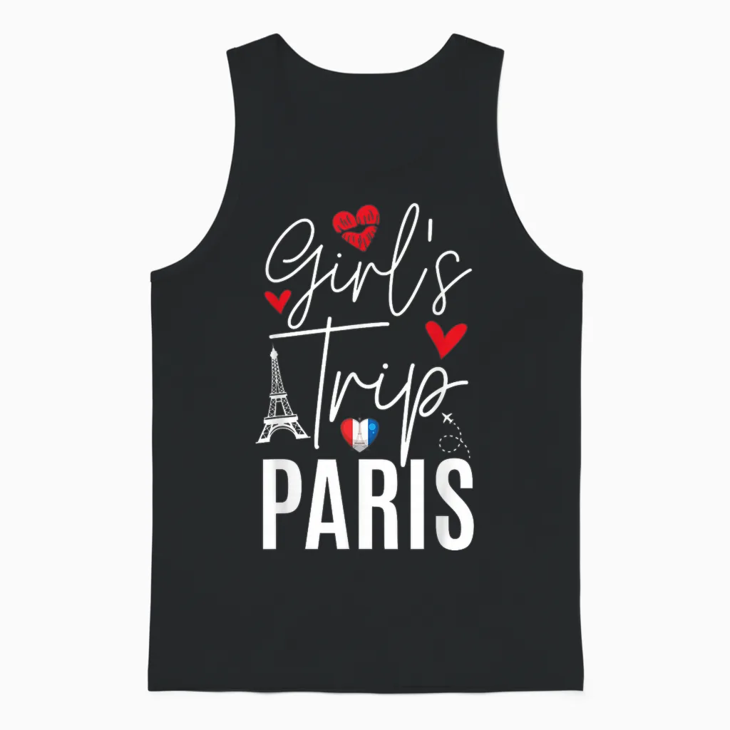 Paris Girls Trip 2026 France Summer Vacation Ladies Weekend Unisex Tank Top in Black
