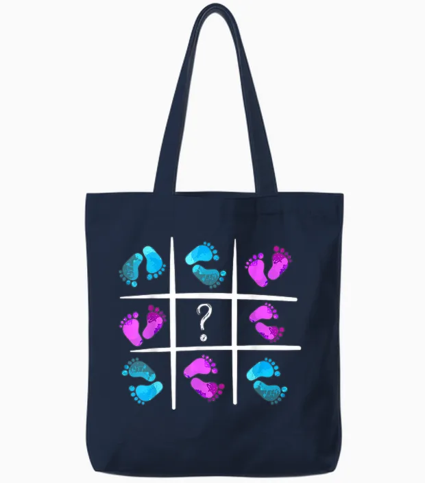 Gender Reveal T-Shirt Für Jungen Oder Mädchen – Lustiges Geschlecht Offenbart Tote Bags in Navy