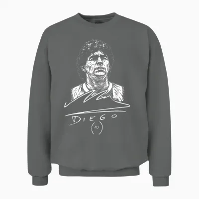 Diego Maradona Vintage Autograph Design Football Icon Unisex Sweatshirt - Graphite Heather