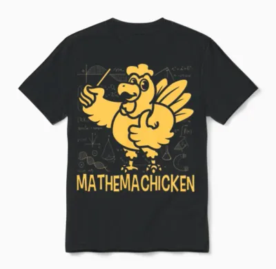 Mathemachicken Funny Math Unisex T-Shirt - Black