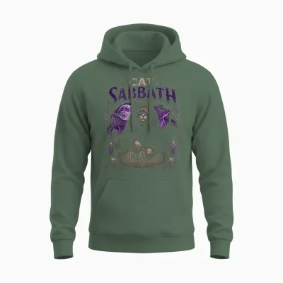 Cat Sabbath Purranoid – Funny Rock Cat Unisex Hoodie - Military Green